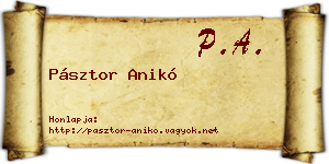 Pásztor Anikó névjegykártya