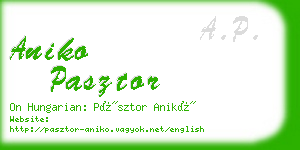 aniko pasztor business card